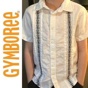 Gymboree Linen-Cotton Blend Button Down Shirt size 7/8